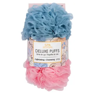 Cala Bath Deluxe Puffs: Blue/Pink 2Pcs