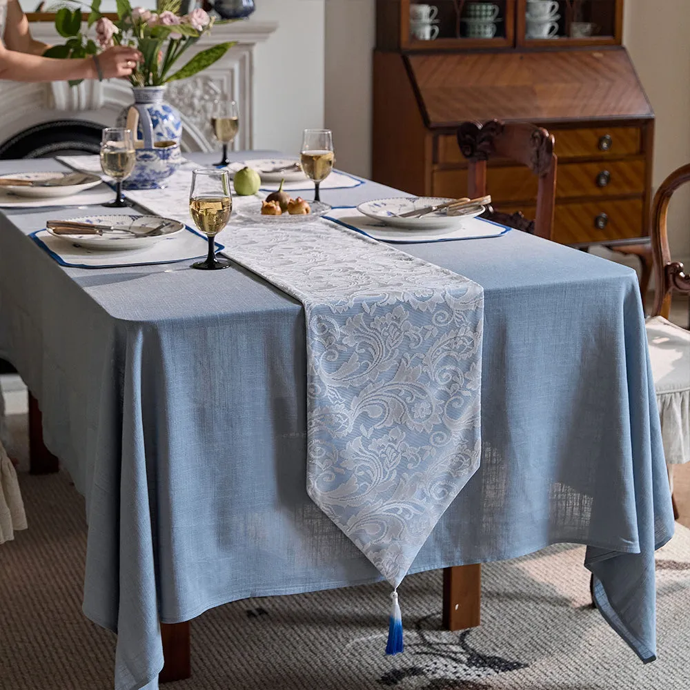 Celeste Table Runner in Soothing Blue