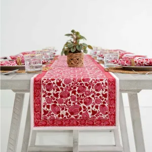 Crimson Blossom Table Runner