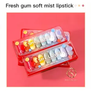 Fresh Gum Soft Mist Lipstick Set - Long-lasting, Matte Finish | She Loves Collection