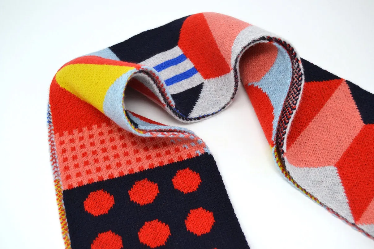 Geometrical Scarf - Playground Collection - Red