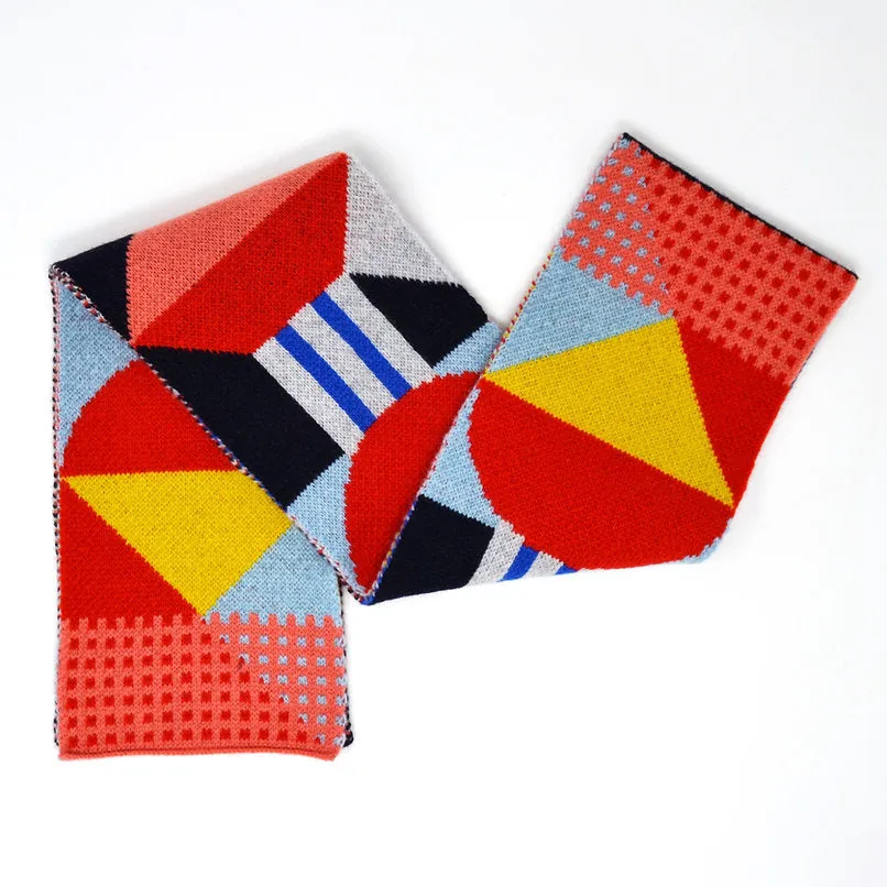 Geometrical Scarf - Playground Collection - Red