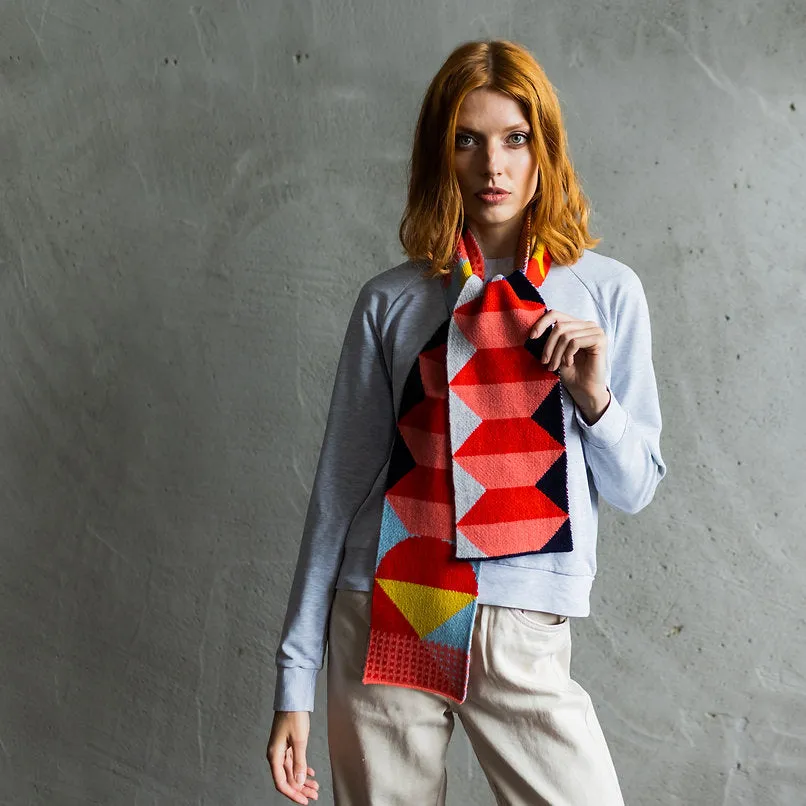 Geometrical Scarf - Playground Collection - Red