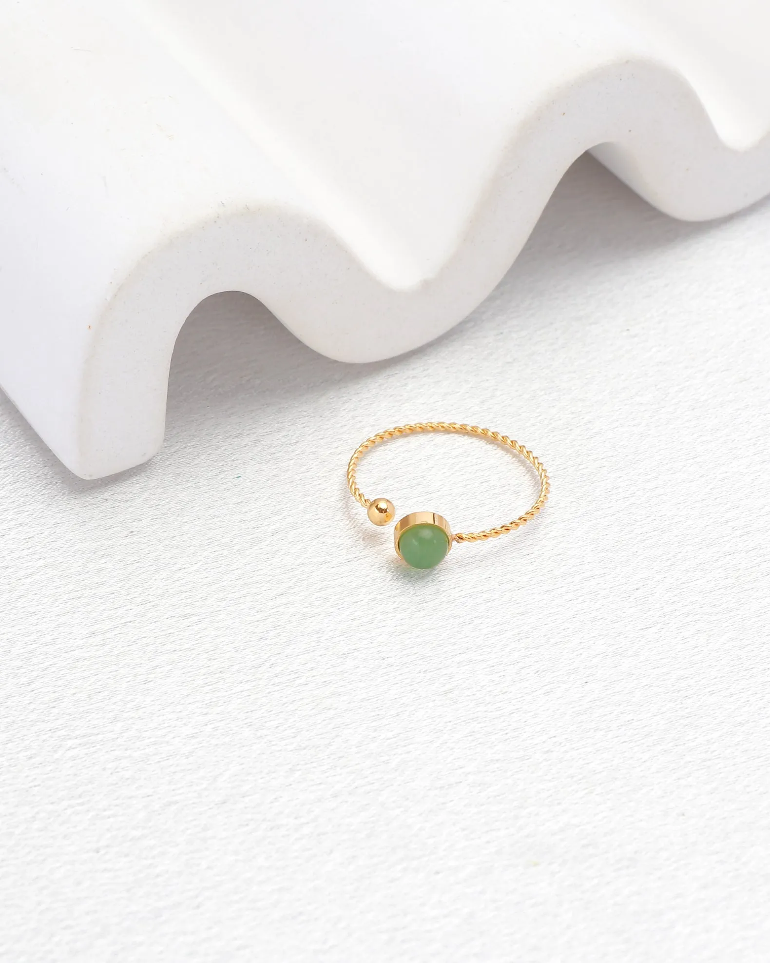 Ivy Green Aventurine Gold Ring