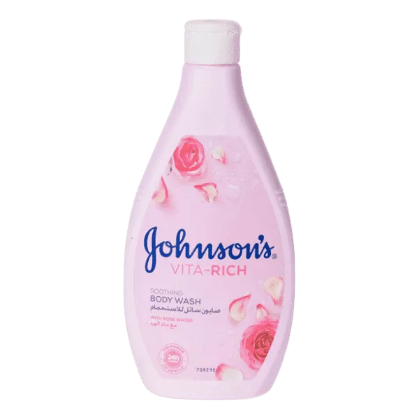 JOHNSONS VITA-RICH ROSE WATER BODY WASH 400ML