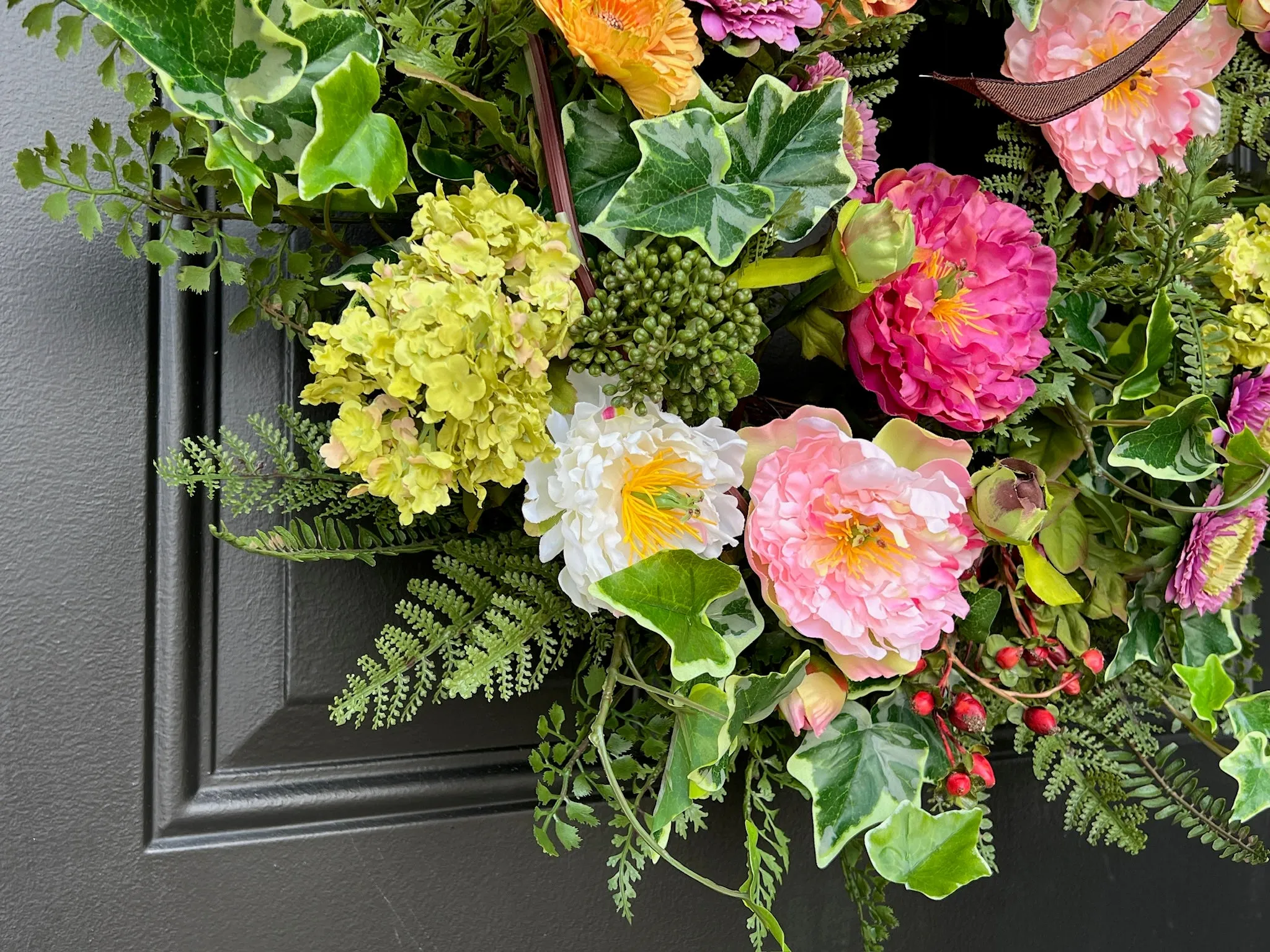 Lush Summer Afternoon Garden Wreath with Fern