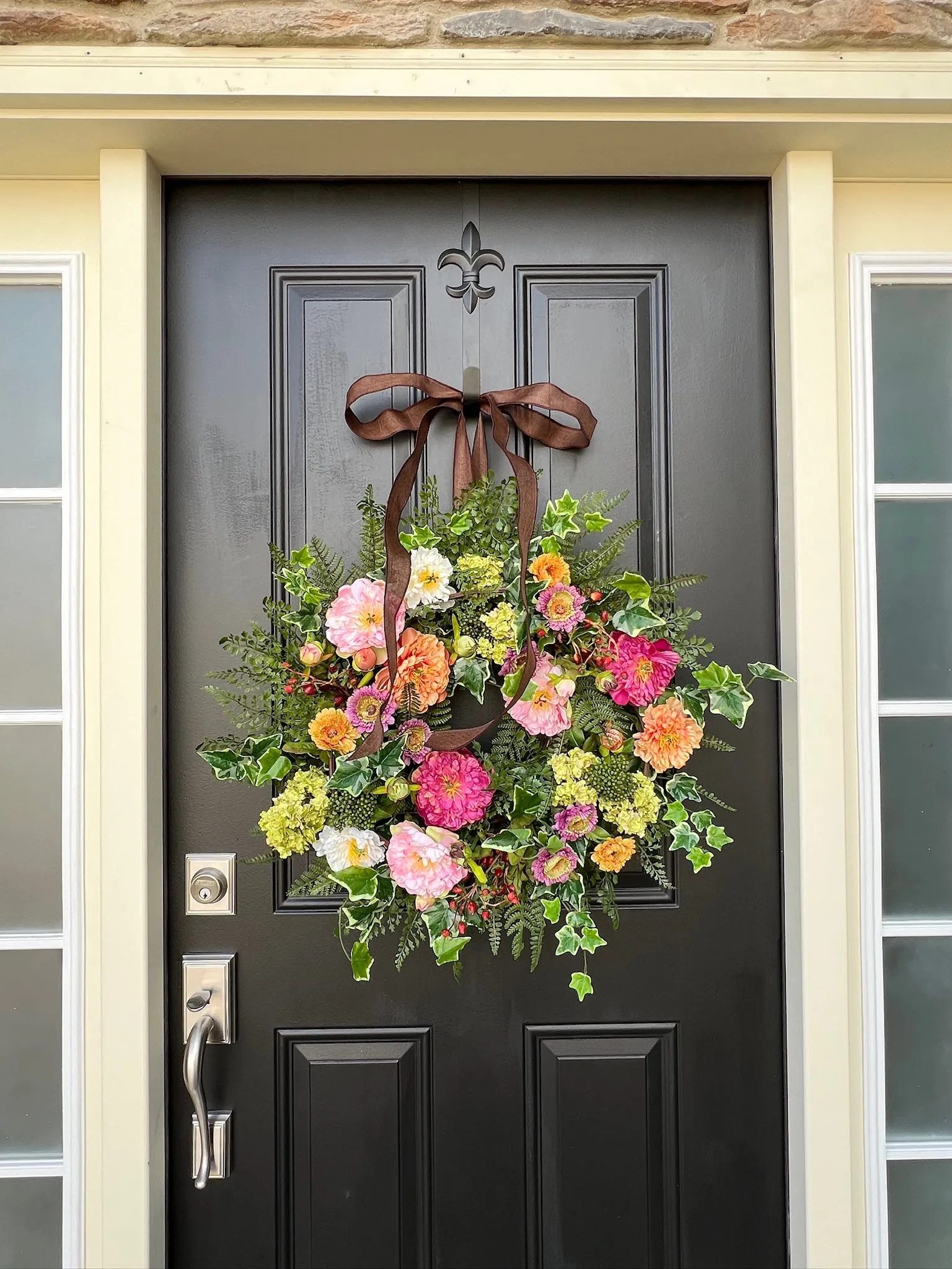 Lush Summer Afternoon Garden Wreath with Fern