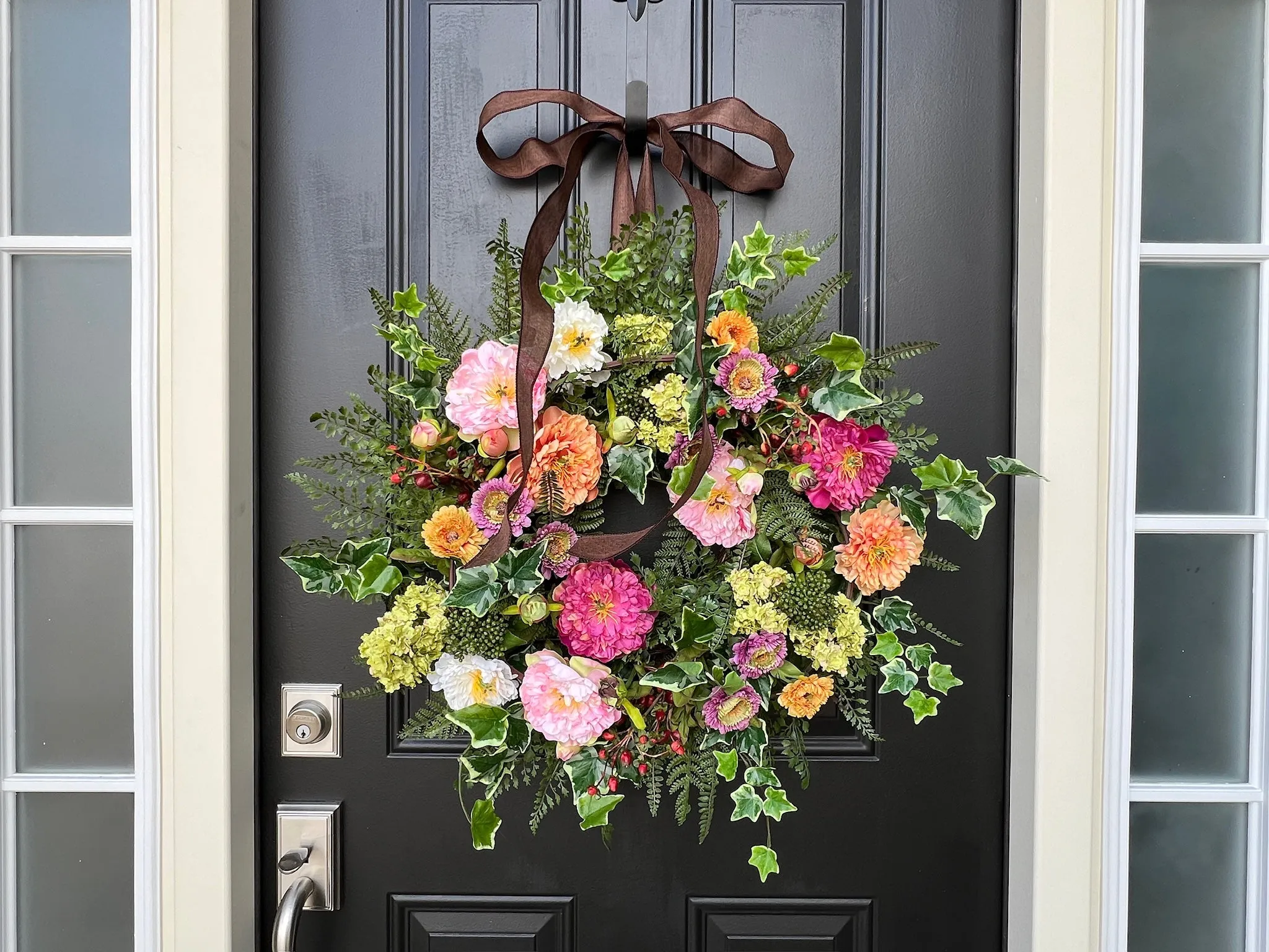 Lush Summer Afternoon Garden Wreath with Fern