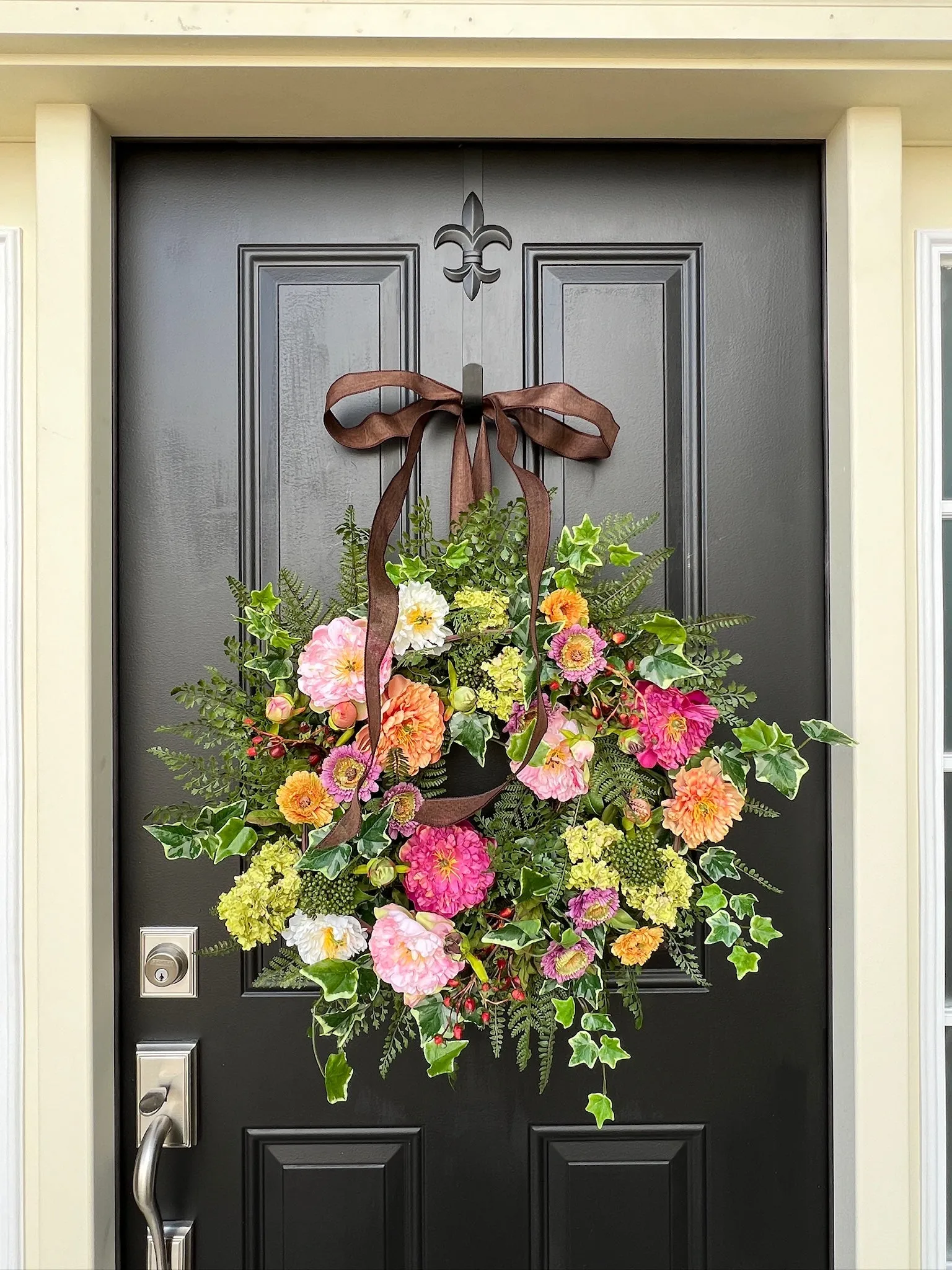 Lush Summer Afternoon Garden Wreath with Fern