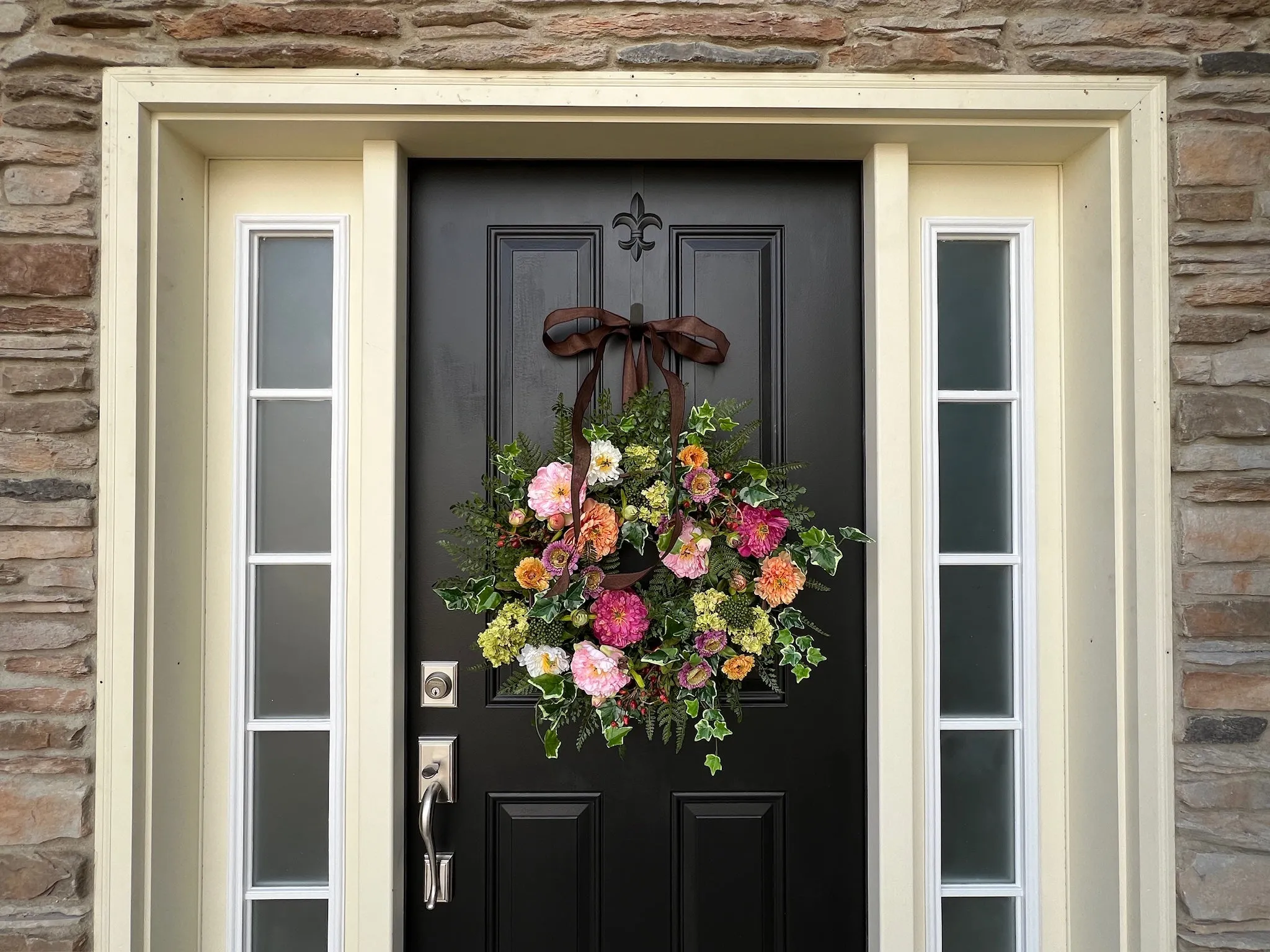 Lush Summer Afternoon Garden Wreath with Fern