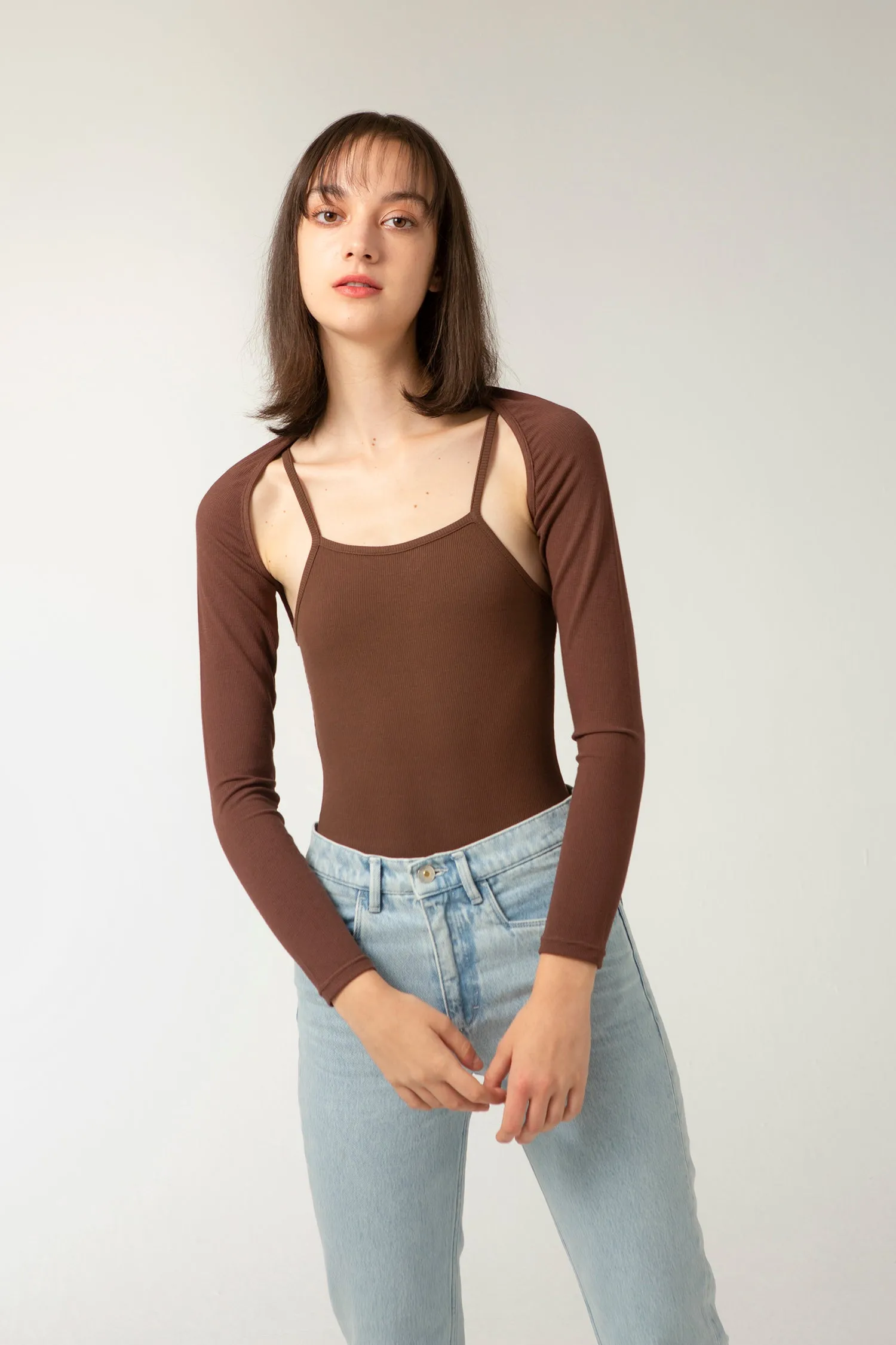 LUV Cardigan - Mocha (Cropped)