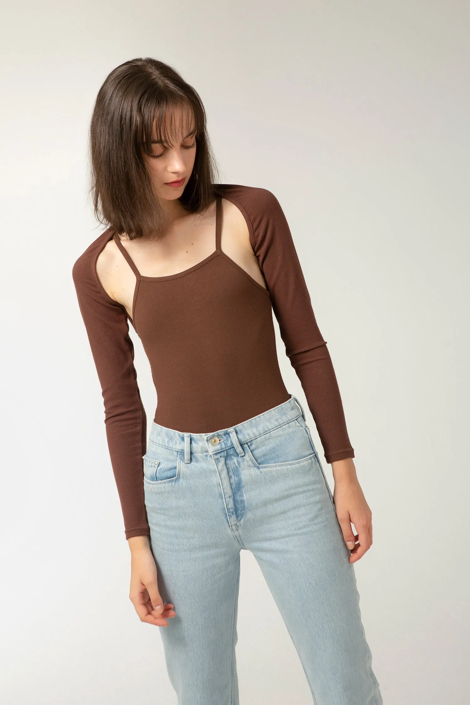 LUV Cardigan - Mocha (Cropped)