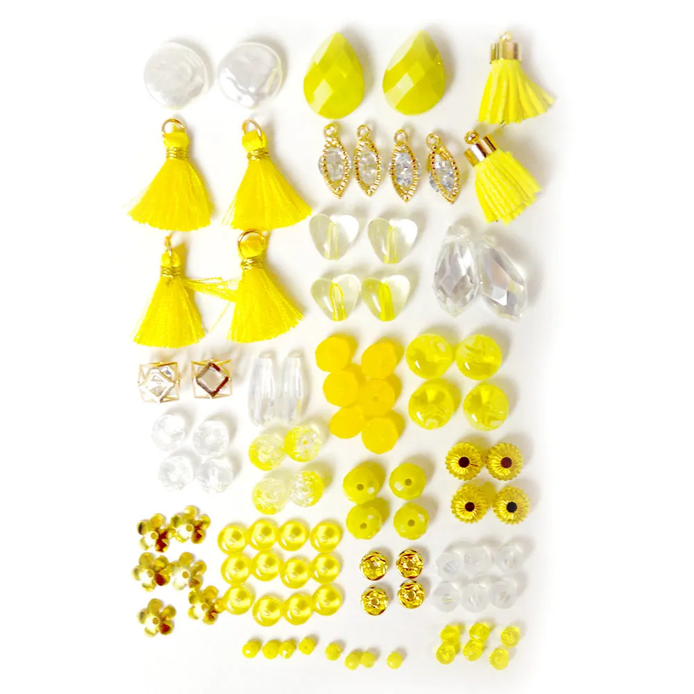 Mini Bead Mix in Lemon Yellow Sun