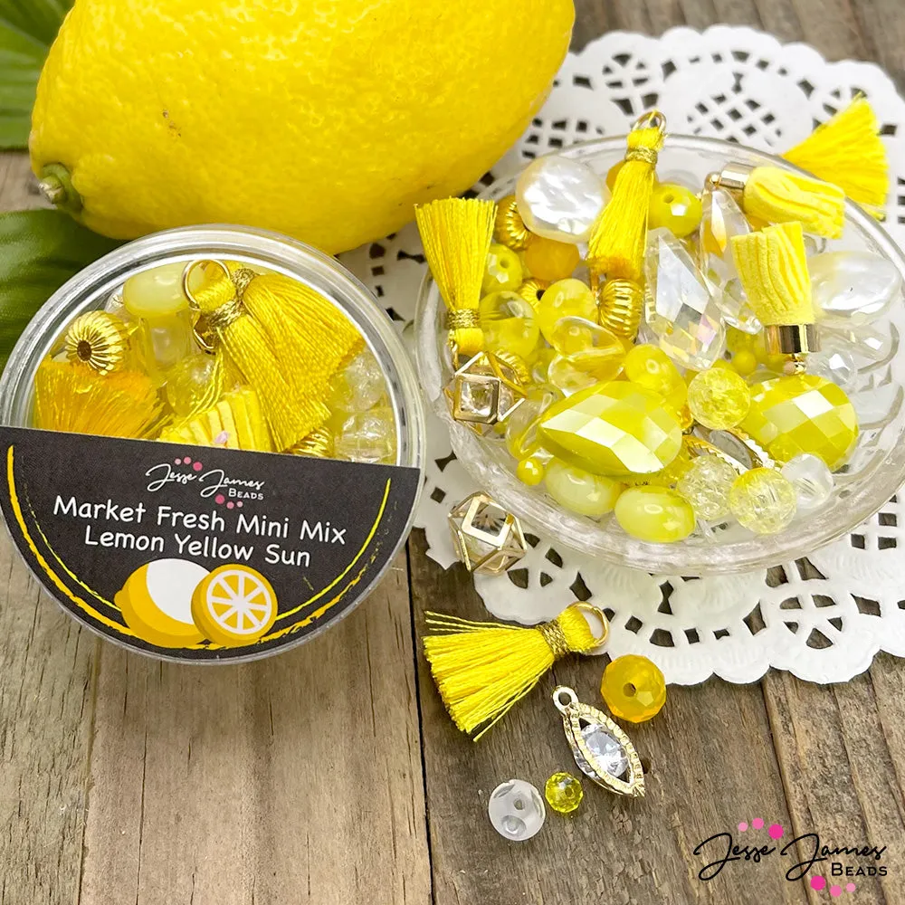 Mini Bead Mix in Lemon Yellow Sun