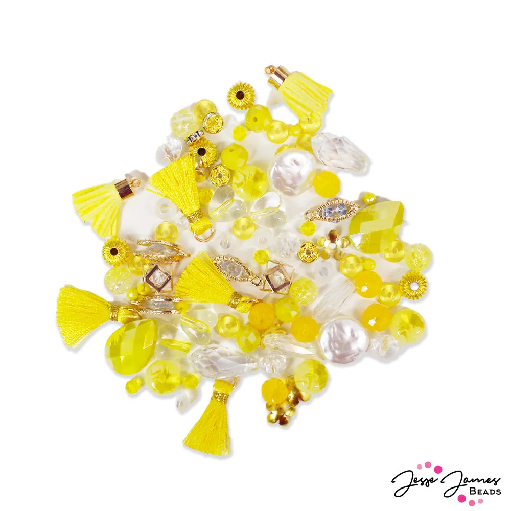 Mini Bead Mix in Lemon Yellow Sun