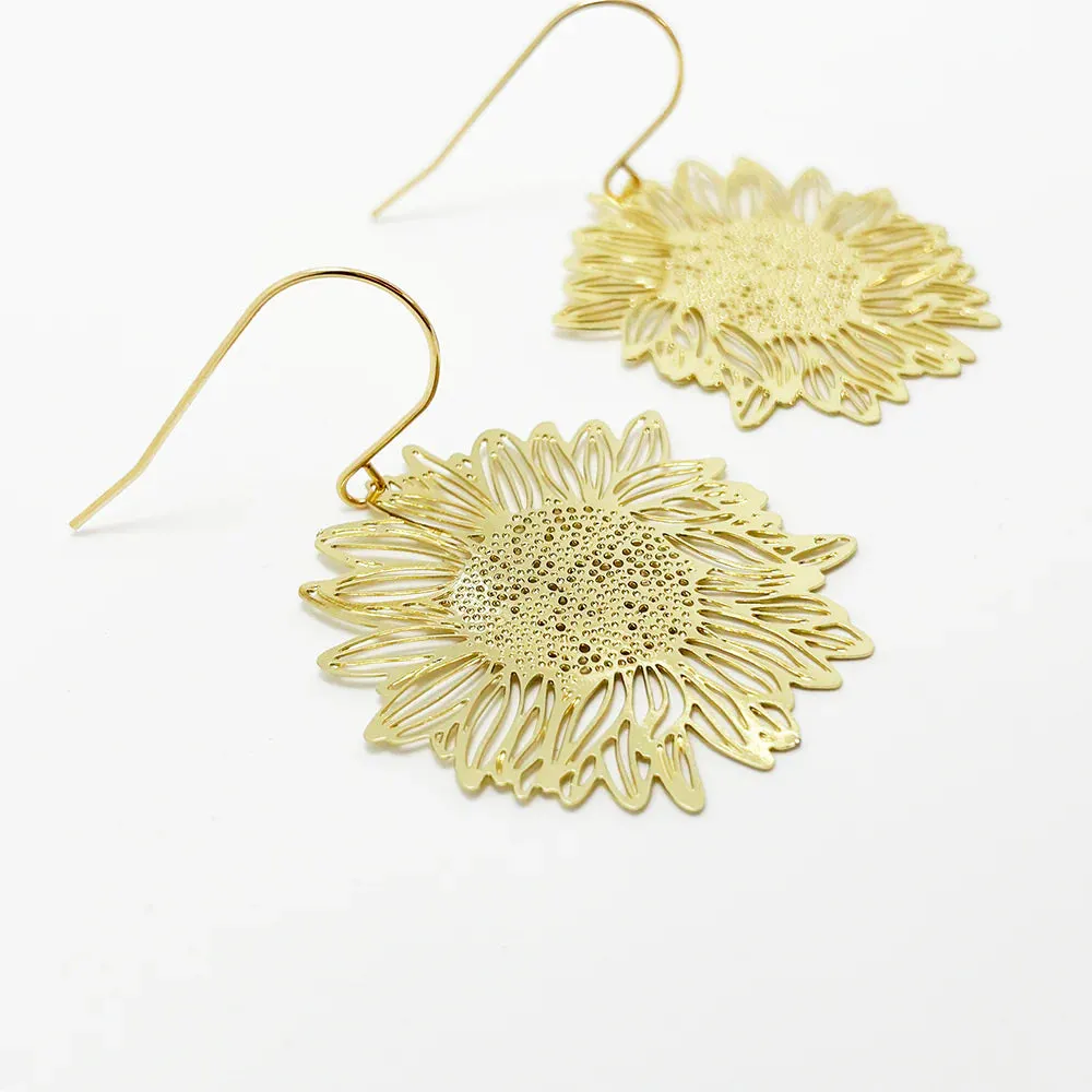 MINI SUNFLOWER Earrings in Gold