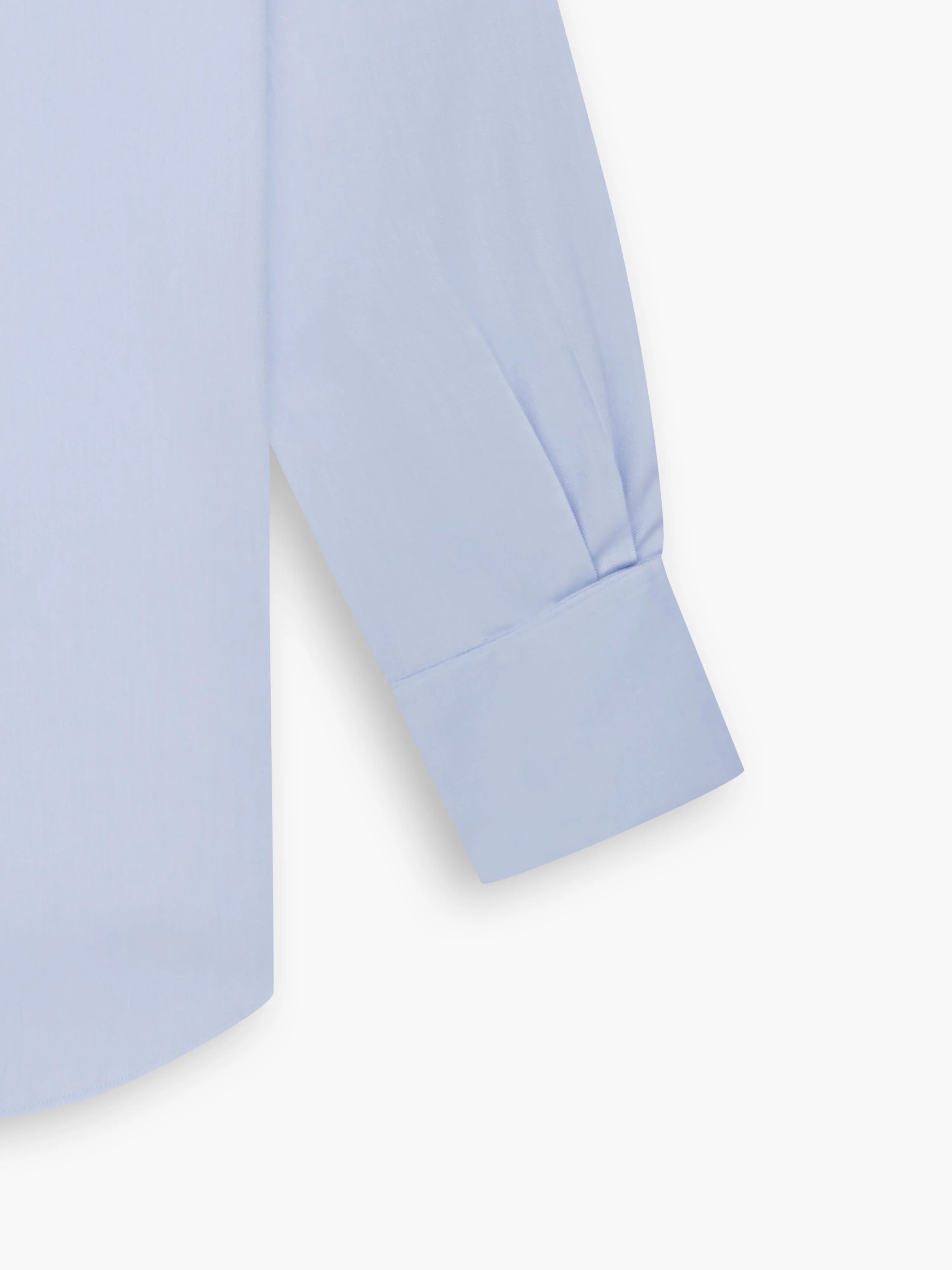 Non-Iron Light Blue Twill Slim Fit Double Cuff Classic Collar Shirt