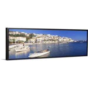 "Andros Cyclades Greece" Black Float Frame Canvas Art