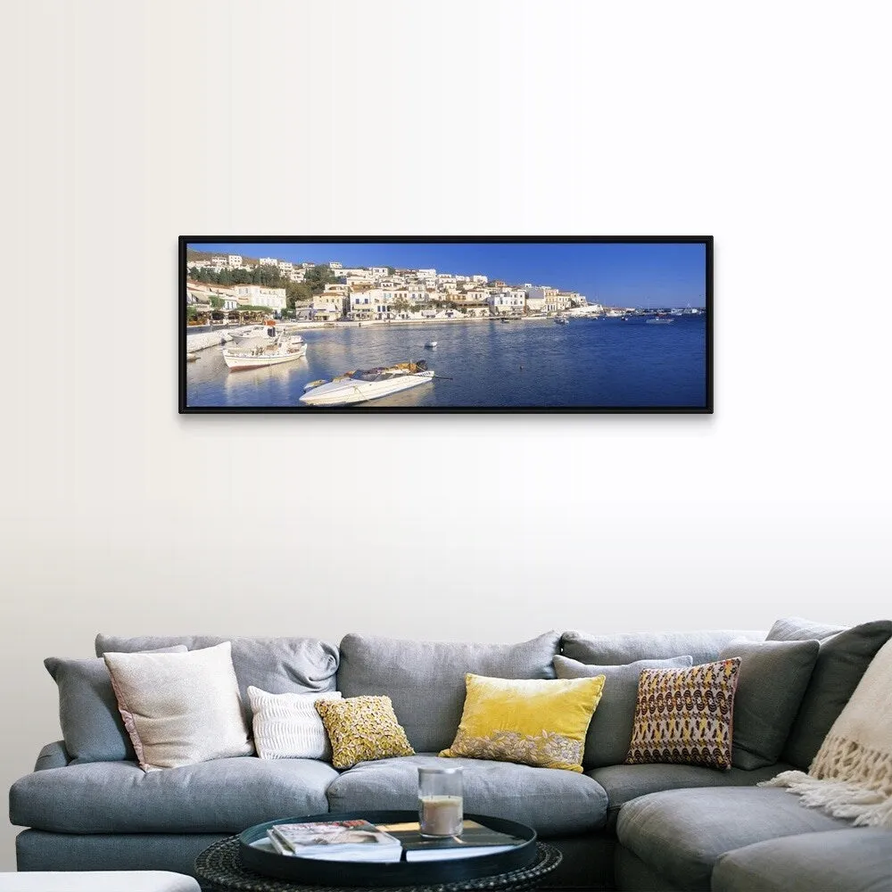 "Andros Cyclades Greece" Black Float Frame Canvas Art