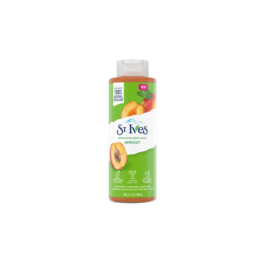 St. Ives Exfoliating Apricot Body Wash 473ml – Gentle Exfoliation for Soft Skin