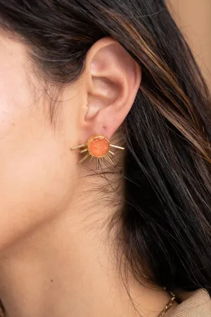 Sun Stud Druzy Earrings