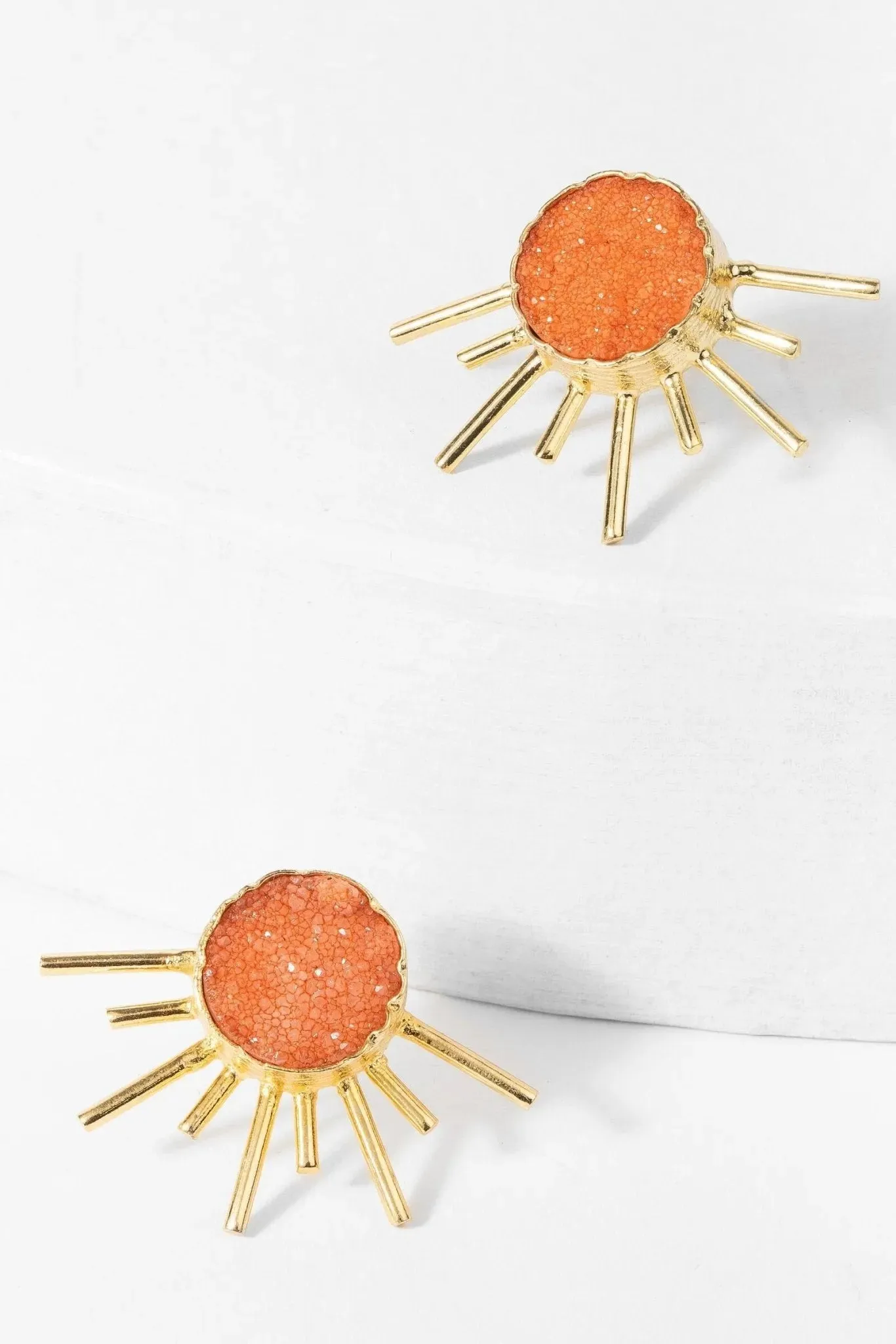 Sun Stud Druzy Earrings