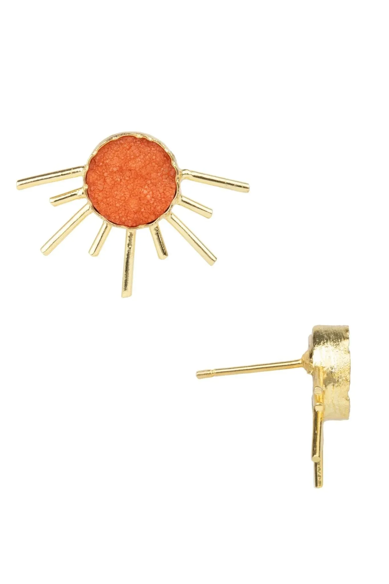 Sun Stud Druzy Earrings