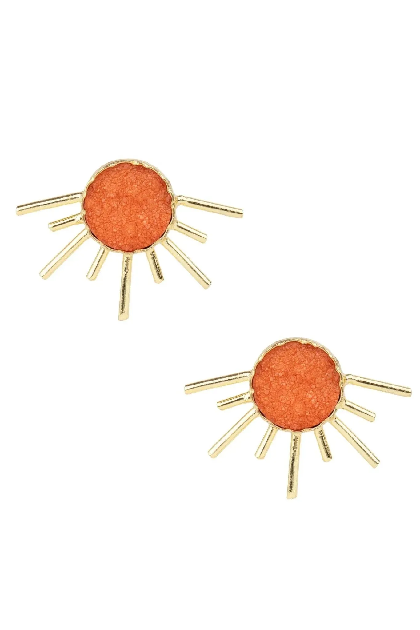 Sun Stud Druzy Earrings