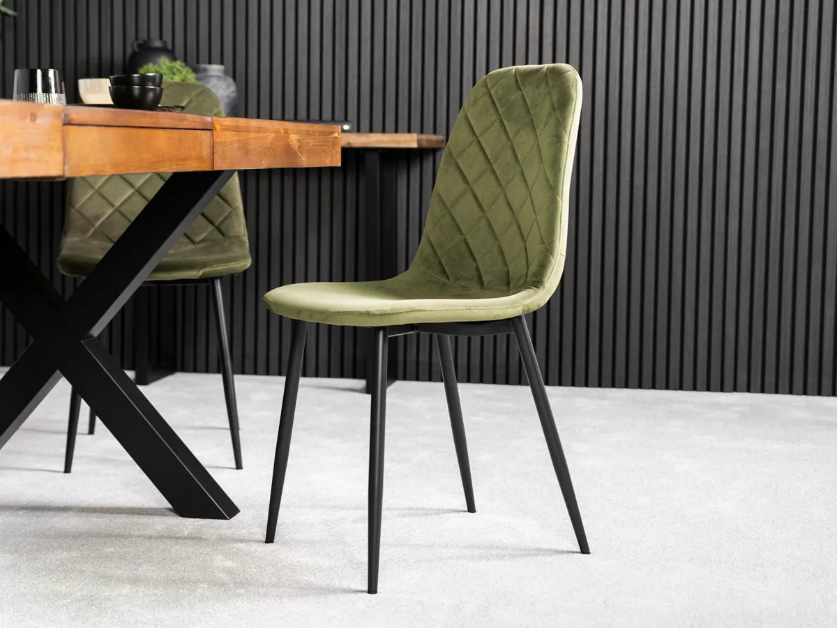 Tulsa Dark Extendable Dining Table (140cm - 180cm) & Alston Dining Chairs