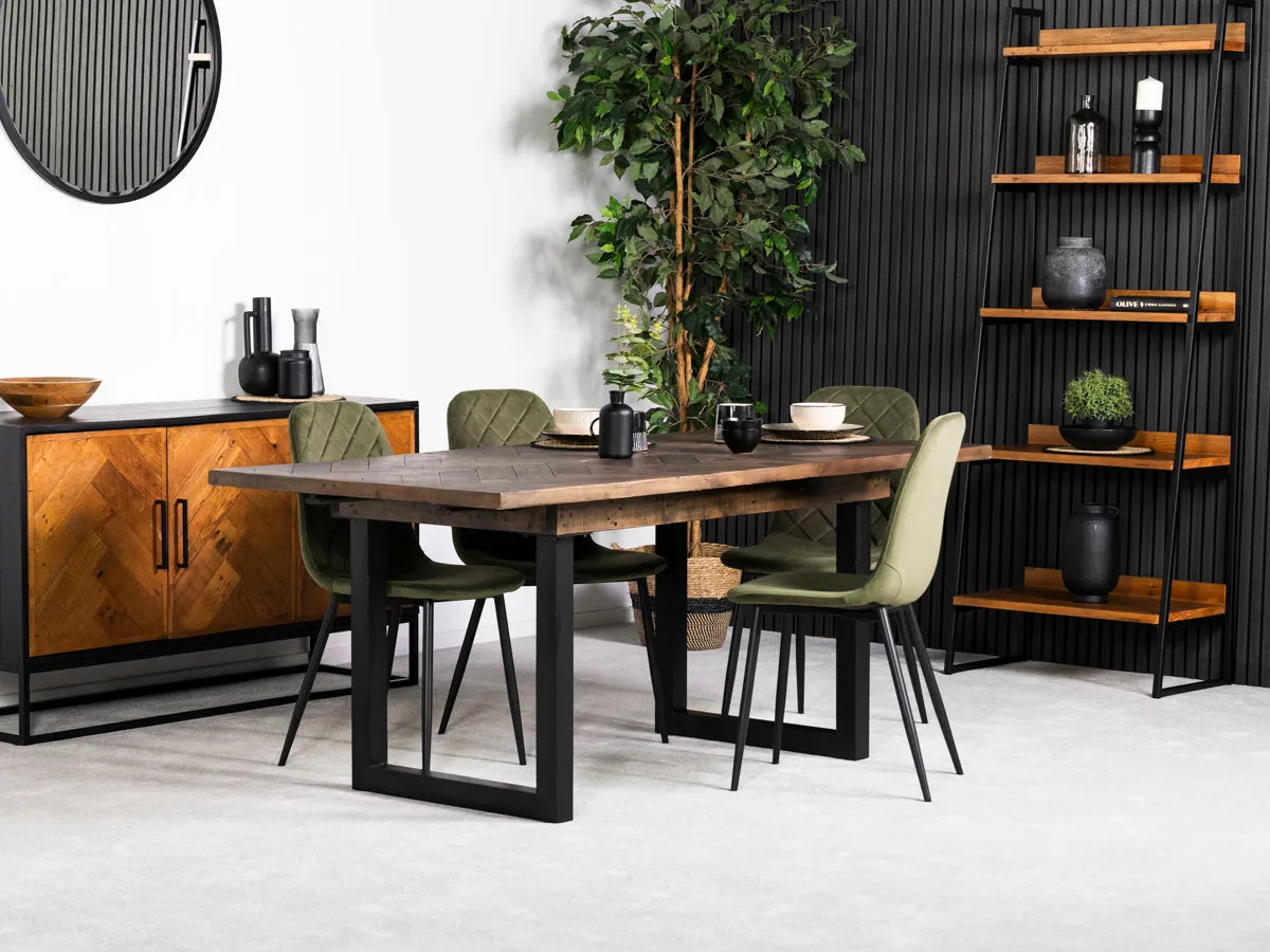 Tulsa Dark Extendable Dining Table (140cm - 180cm) & Alston Dining Chairs