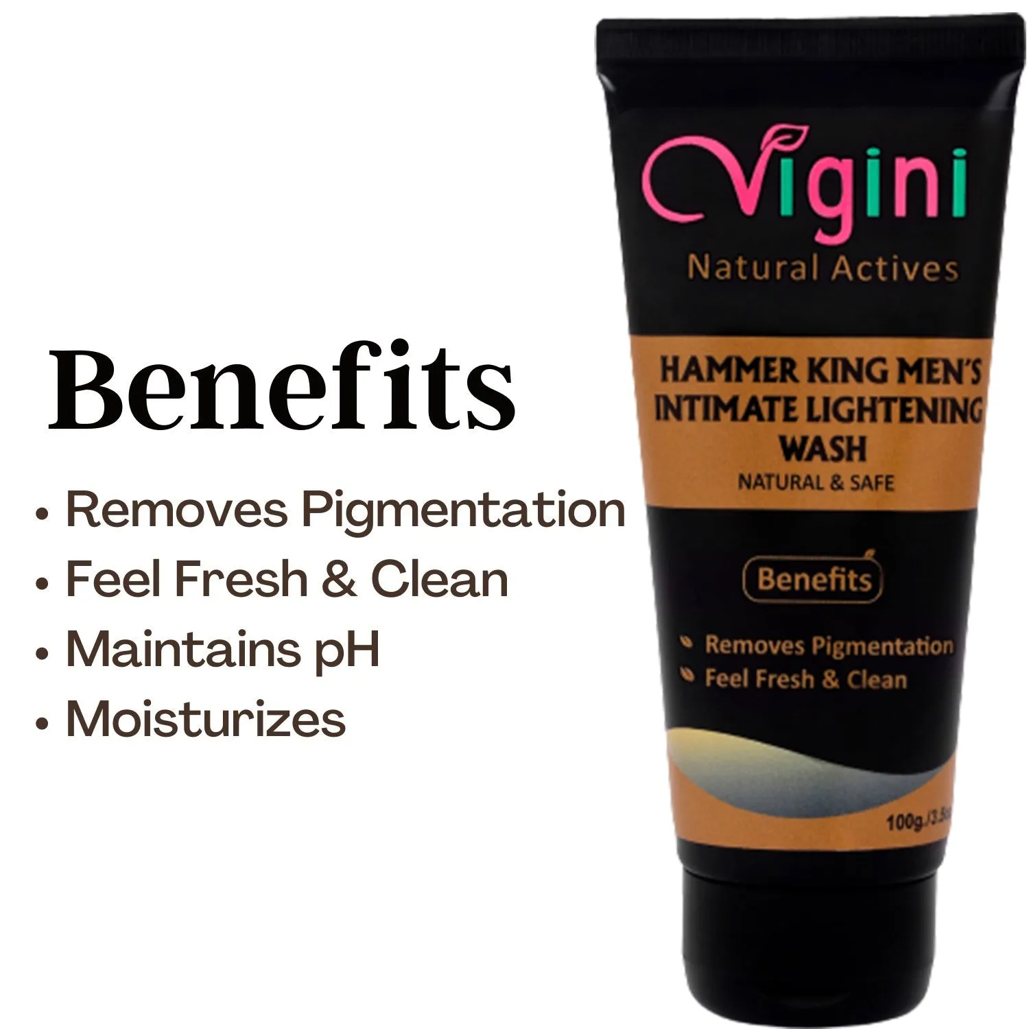 Vigini Hammer King Intimate Lightening Whitening Brightening Deodrant Gel Wash Men 100g